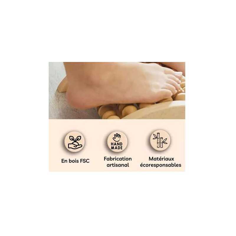 Masseur de Pied en Bois - Rouleau de Massage Drainage Lymphatique et Relaxation